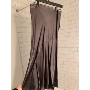 Anthropologie Satin Skirt with Slit